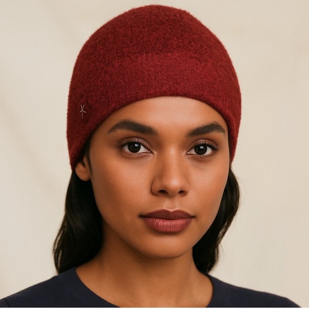Barefoot Dreams Women's CozyChic Lite Confetti Beanie - Crimson-Rosewood - NWT